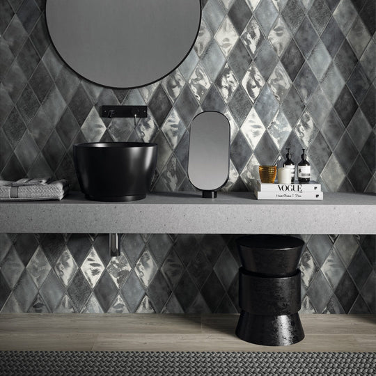 Tesoro-5.25-x-9.25-Fuoritono-Pressed-Glossy-Rhomboid-Porcelain-Tile-Grigio