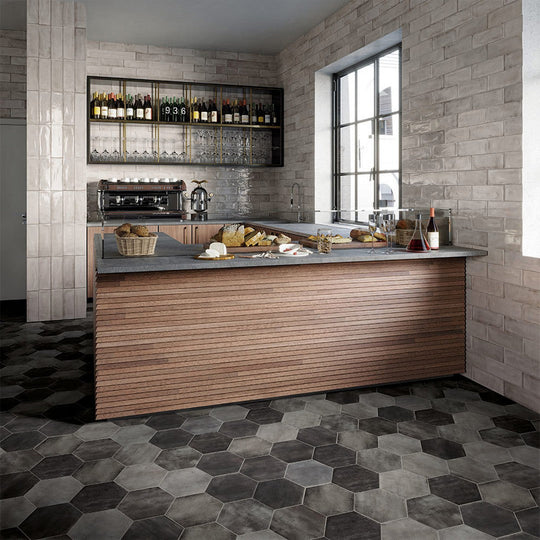 Tesoro-9.25-x-10.75-Fuoritono-Pressed-Matte-Hexagon-Porcelain-Tile-Nero