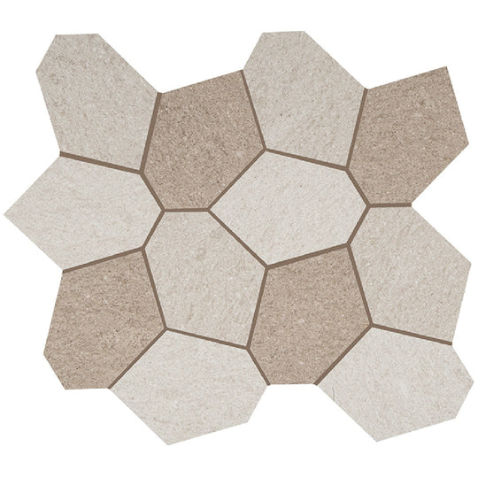 Crossville 13" x 15" Civilization Unpolished Porcelain Blend Polygon Mosaic
