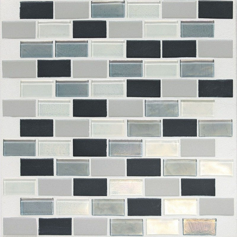 Daltile Coastal Keystones 12" x 13" Mixed Glass 1x2" Brick Joint Mixed Mosaic