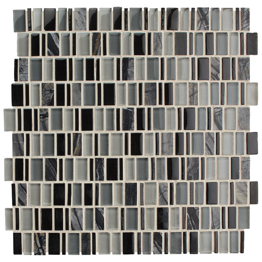 Daltile Clio Mosaics 12" x 12" Glossy Natural Stone 1" Random Decorative Mosaic