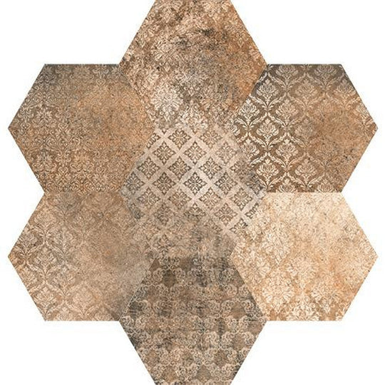 Tesoro 8.5" x 9.75" Abadia Pressed Matte Porcelain Hexagon Tile