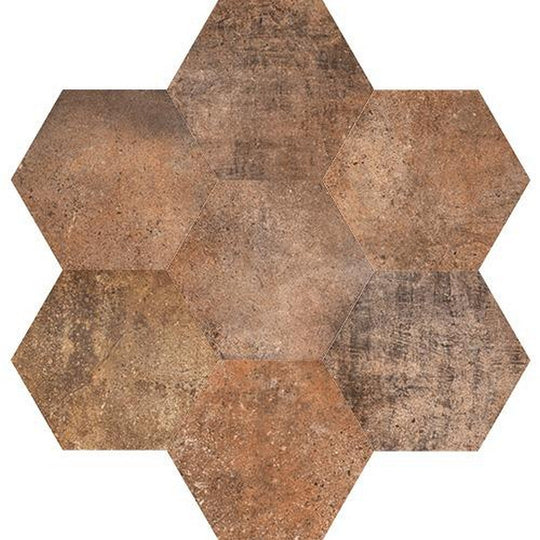 Tesoro 8.5" x 9.75" Abadia Pressed Matte Porcelain Hexagon Tile