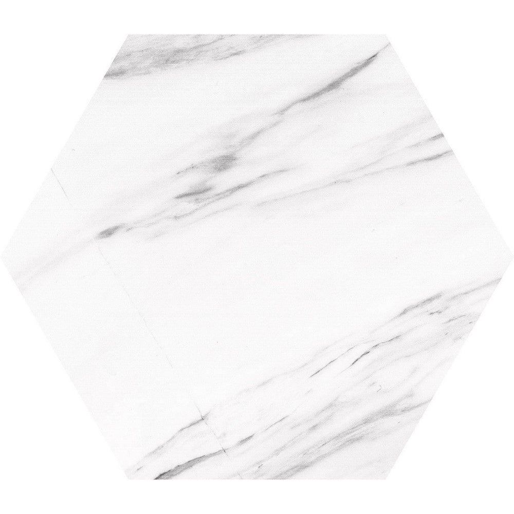 Tesoro 8.5" x 9.75" Carrara Hexagon Porcelain Tile