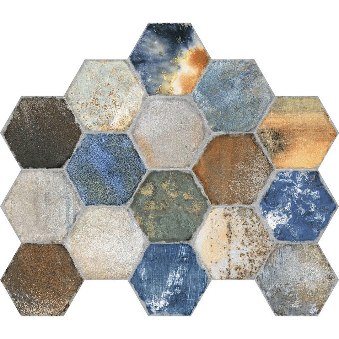 Tesoro 8.5" x 9.75" Dorne Textured Hexagon Porcelain Tile