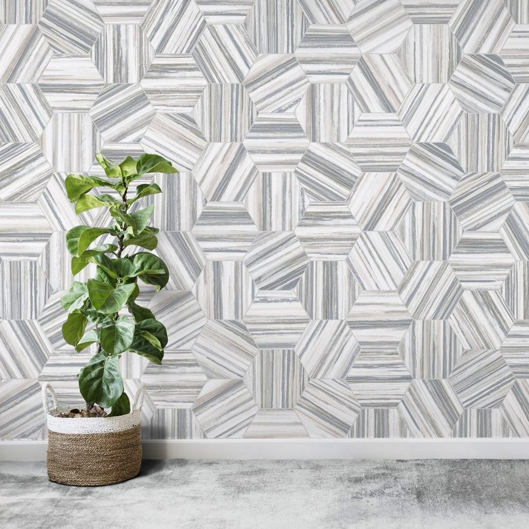 Tesoro-8.5-x-9.75-Flow-Pressed-Modern-Marble-Look-Hexagon-Porcelain-Tile-Grey