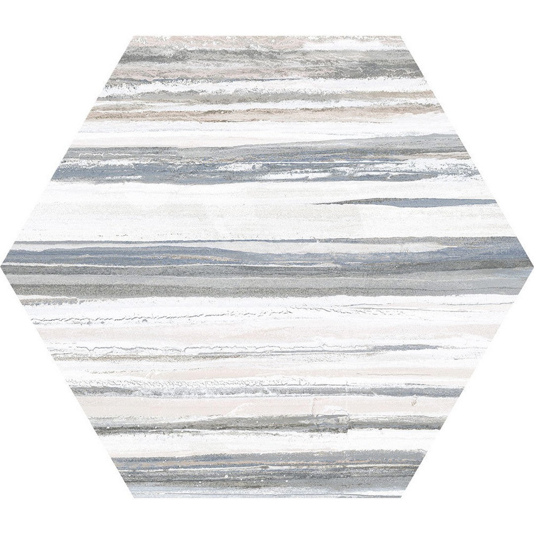 Tesoro 8.5" x 9.75" Flow Pressed Modern Marble Look Hexagon Porcelain Tile