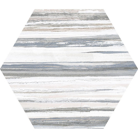 Tesoro 8.5" x 9.75" Flow Pressed Modern Marble Look Hexagon Porcelain Tile
