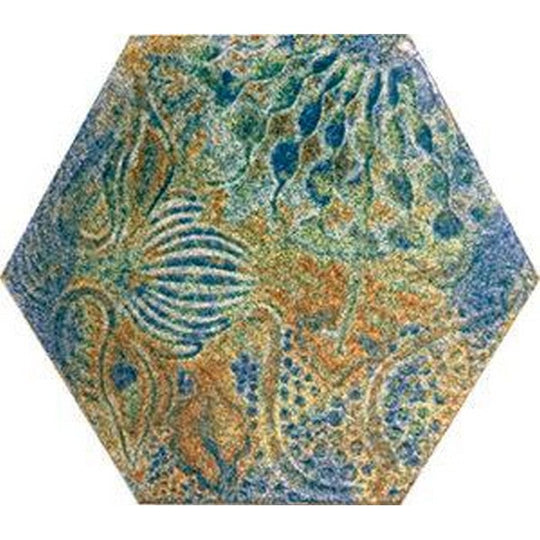Tesoro 8.5" x 9.75" Gaudi Pressed Embossed Hexagon Porcelain Tile