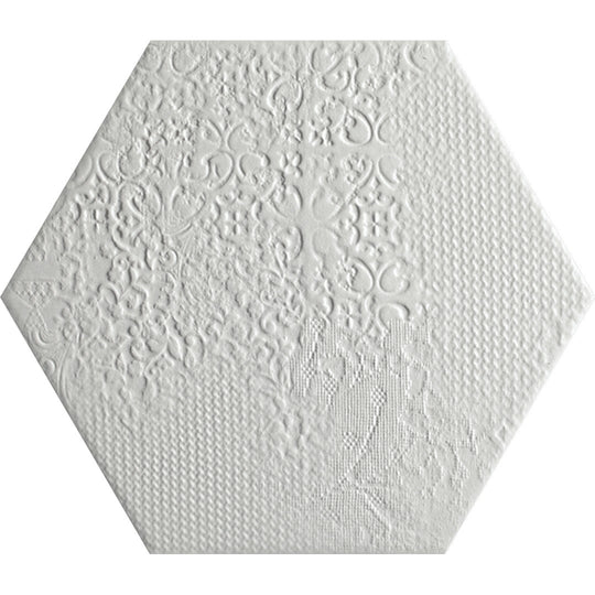 Tesoro 8.5" x 9.75" Milano Pressed Embossed Hexagon Porcelain Tile
