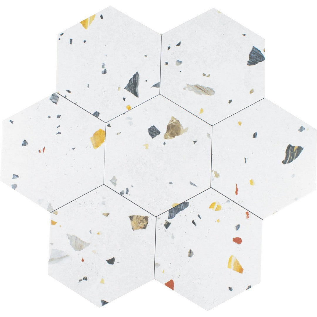Tesoro-8.5-x-9.75-Sonar-Pressed-Matte-Porcelain-Hexagon-Tile-White