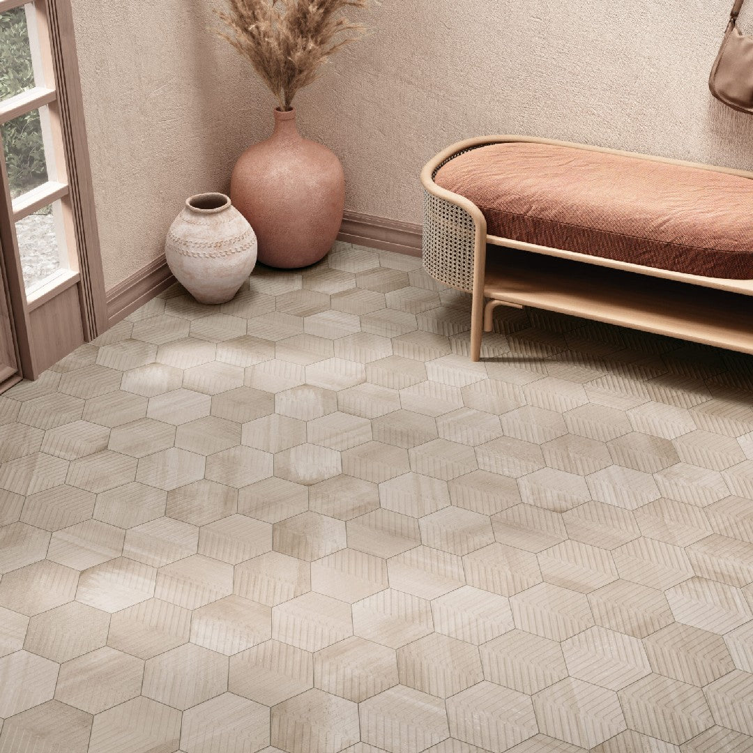 Crossville-8-x-8-Cotto-Moderno-Matte-Porcelain-Chevron-Hexagon-Tile-Blanco