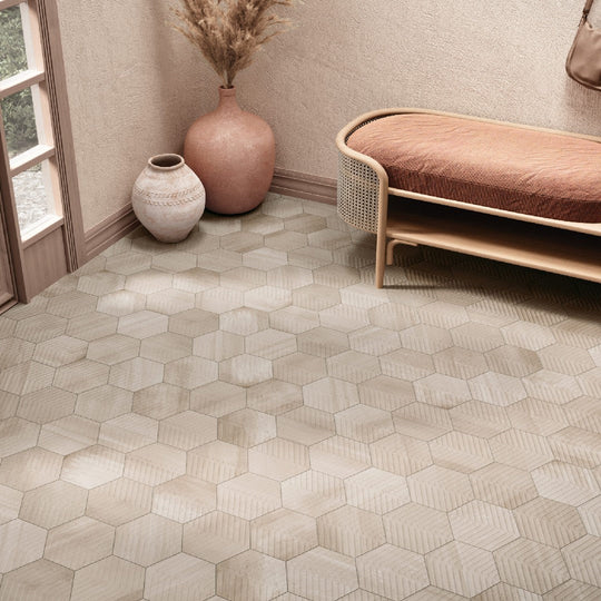 Crossville-8-x-8-Cotto-Moderno-Matte-Porcelain-Chevron-Hexagon-Tile-Blanco