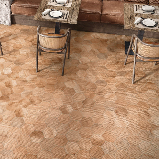 Crossville-8-x-8-Cotto-Moderno-Matte-Porcelain-Chevron-Hexagon-Tile-Naranja