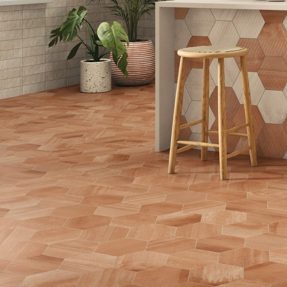 Crossville-8-x-8-Cotto-Moderno-Matte-Porcelain-Flat-Hexagon-Tile-Naranja