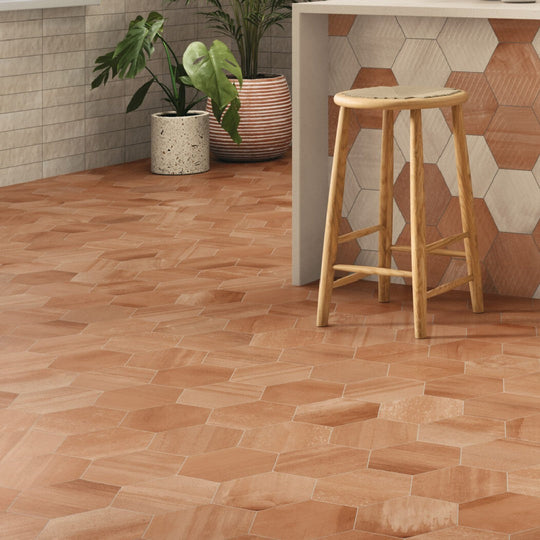 Crossville-8-x-8-Cotto-Moderno-Matte-Porcelain-Flat-Hexagon-Tile-Naranja