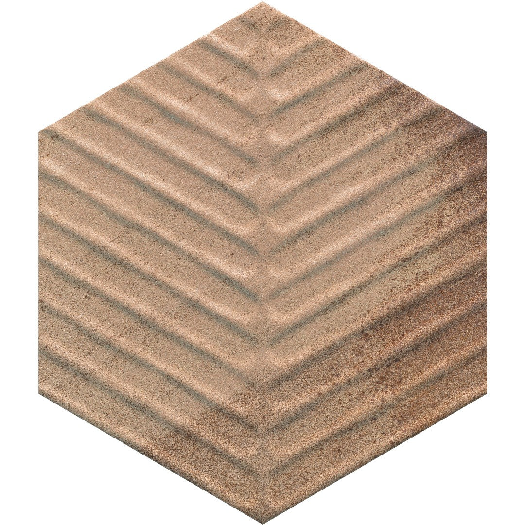 Crossville 8" x 8" Cotto Moderno Matte Porcelain Chevron Hexagon Tile