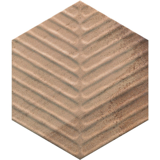 Crossville 8" x 8" Cotto Moderno Matte Porcelain Chevron Hexagon Tile