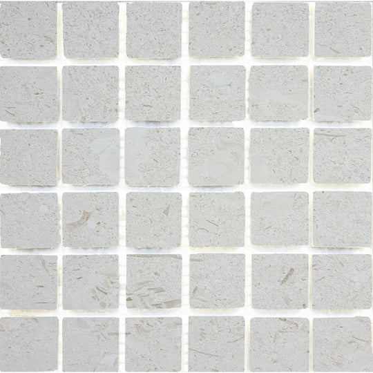 Tesoro 12" x 12" Pietra Antica Brushed Natural Stone 2" Mosaic