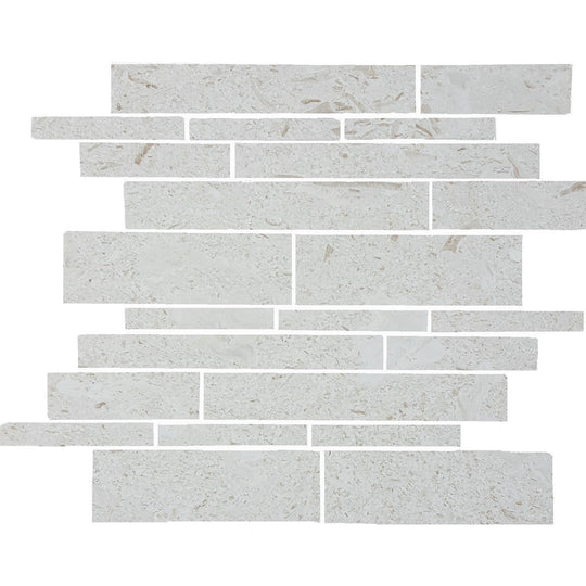 Tesoro 12" x 12" Pietra Antica Brushed Random Linear Natural Stone Mosaic