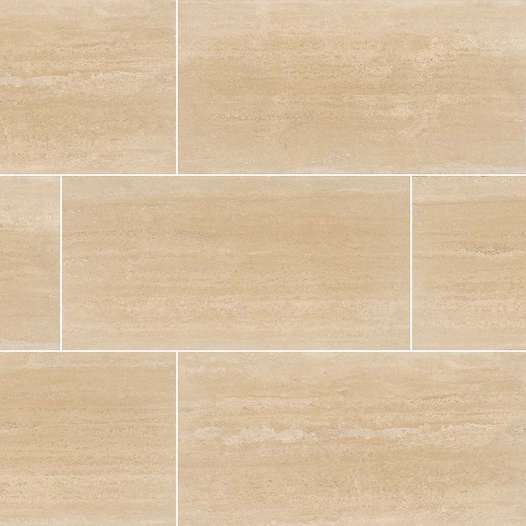 MS International Roman Veincut 12" x 24" Honed Travertine Tile