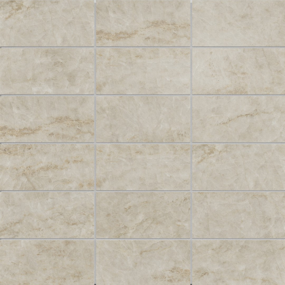 Crossville 12" x 12" Sociale Feather Soft 2x4" Stacked Porcelain Mosaic