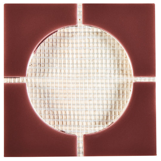 Crossville 6" x 6" Cursive Gloss Ceramic 4" Corner Mosaic