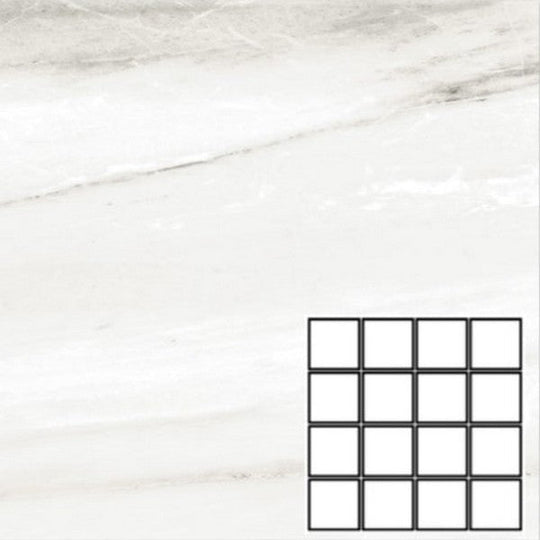 Tesoro 12" x 12" Turin Pressed Matte Porcelain 3" Mosaic