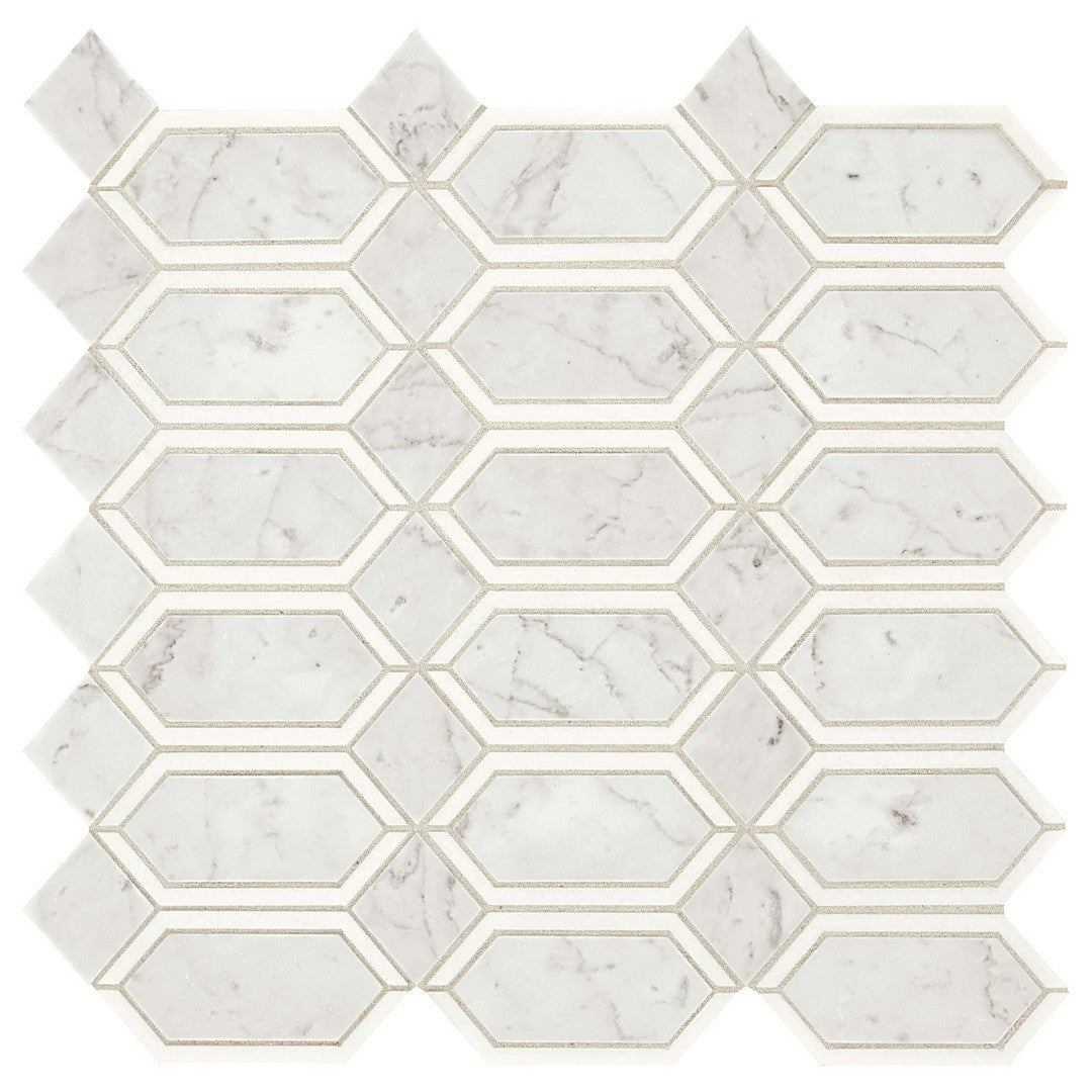 Marazzi 13" x 15" Castellina Polished Linear Hexagon Natural Stone Mosaic