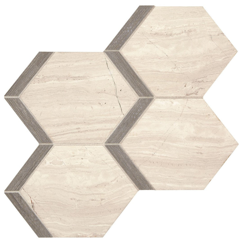 Marazzi 13" x 17" Castellina Honed Elongated Hexagon Natural Stone Mosaic