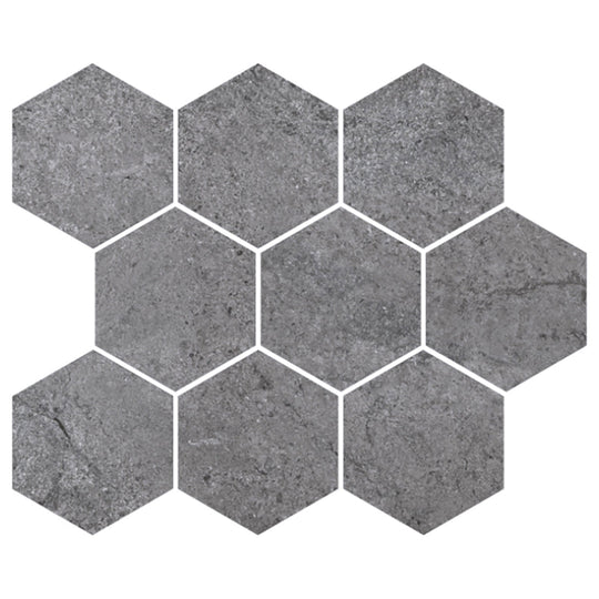 Del Conca USA 10" x 12" Chamonix Porcelain 4" Hexagon Mosaic Matte