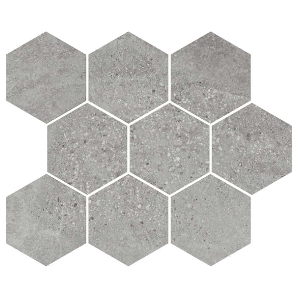 Del Conca USA 10" x 12" Chamonix Porcelain 4" Hexagon Mosaic Matte