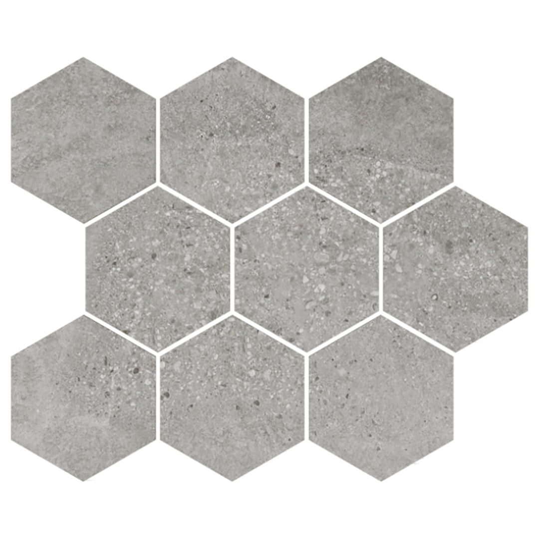 Del Conca USA 10" x 12" Chamonix Porcelain 4" Hexagon Mosaic Matte