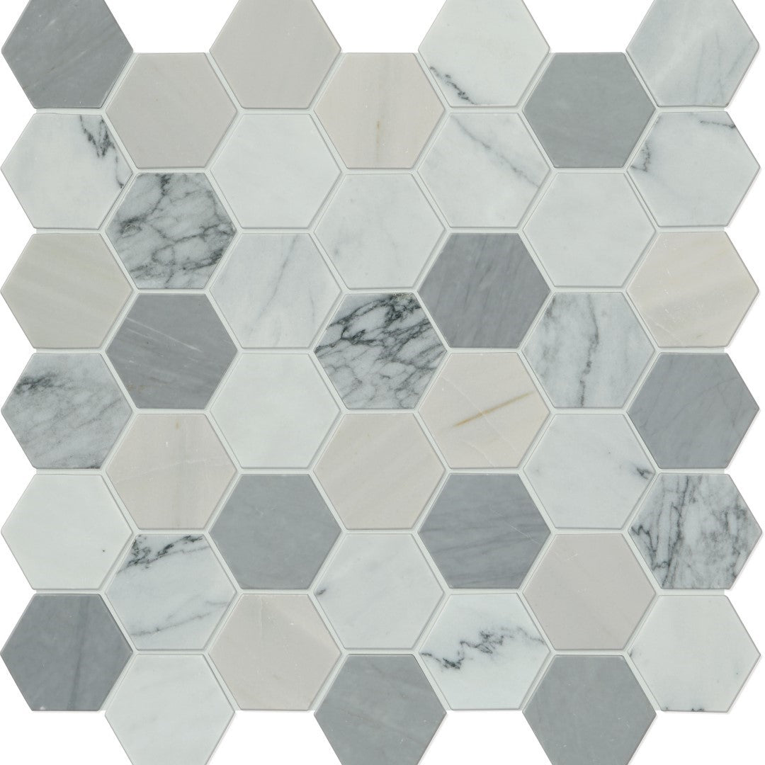 Daltile-Raine-12-x-12-Honed-Marble-2-Hexagon-Mosaic-Cumulus-Grey