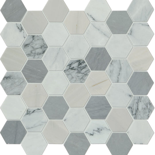 Daltile-Raine-12-x-12-Honed-Marble-2-Hexagon-Mosaic-Cumulus-Grey