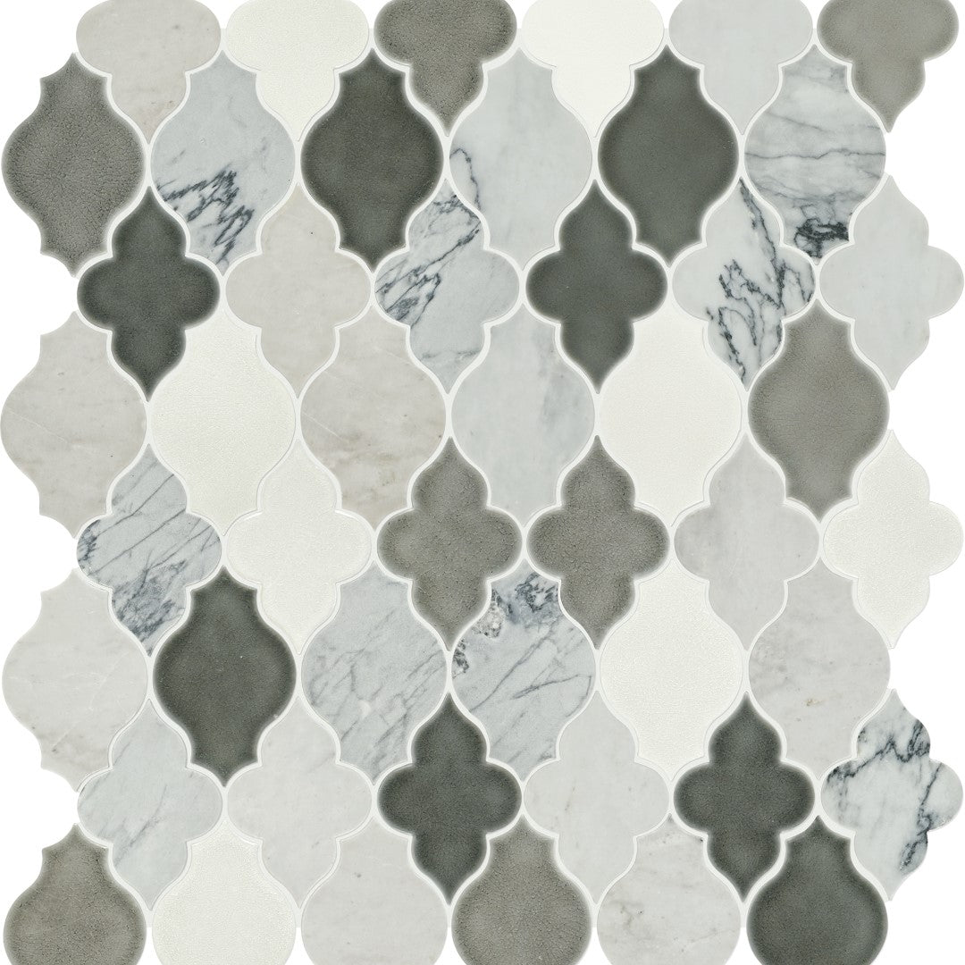 Daltile Raine 11" x 11" Honed Marble Arabesque Mosaic