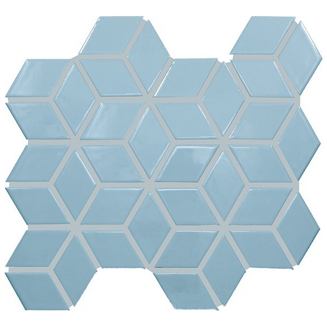 Daltile Colorwheel Retro 2" x 3" 3D Cube Glossy Mosaic