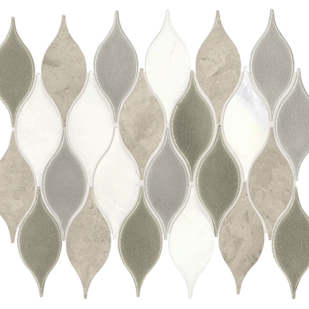 Daltile Decorative Accents 11" x 13" Polished Natural Stone 2x3" Leaf Mosaic