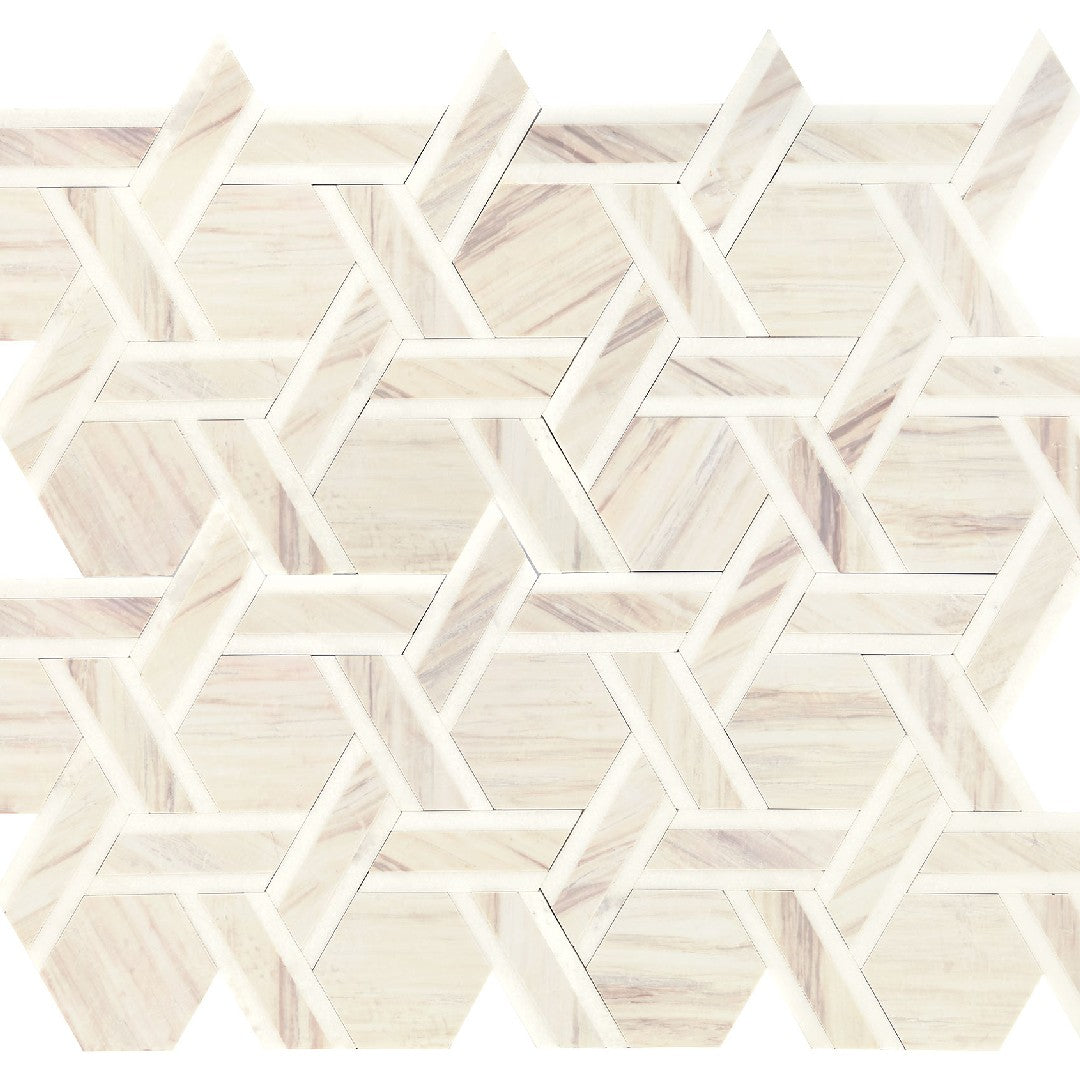 Daltile Fonte 10" x 12" Honed Natural Stone Rotating Hexagon Mosaic