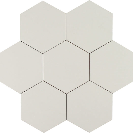 Tesoro 7" x 8" Albatross Hex Glossy Hexagon Ceramic Tile