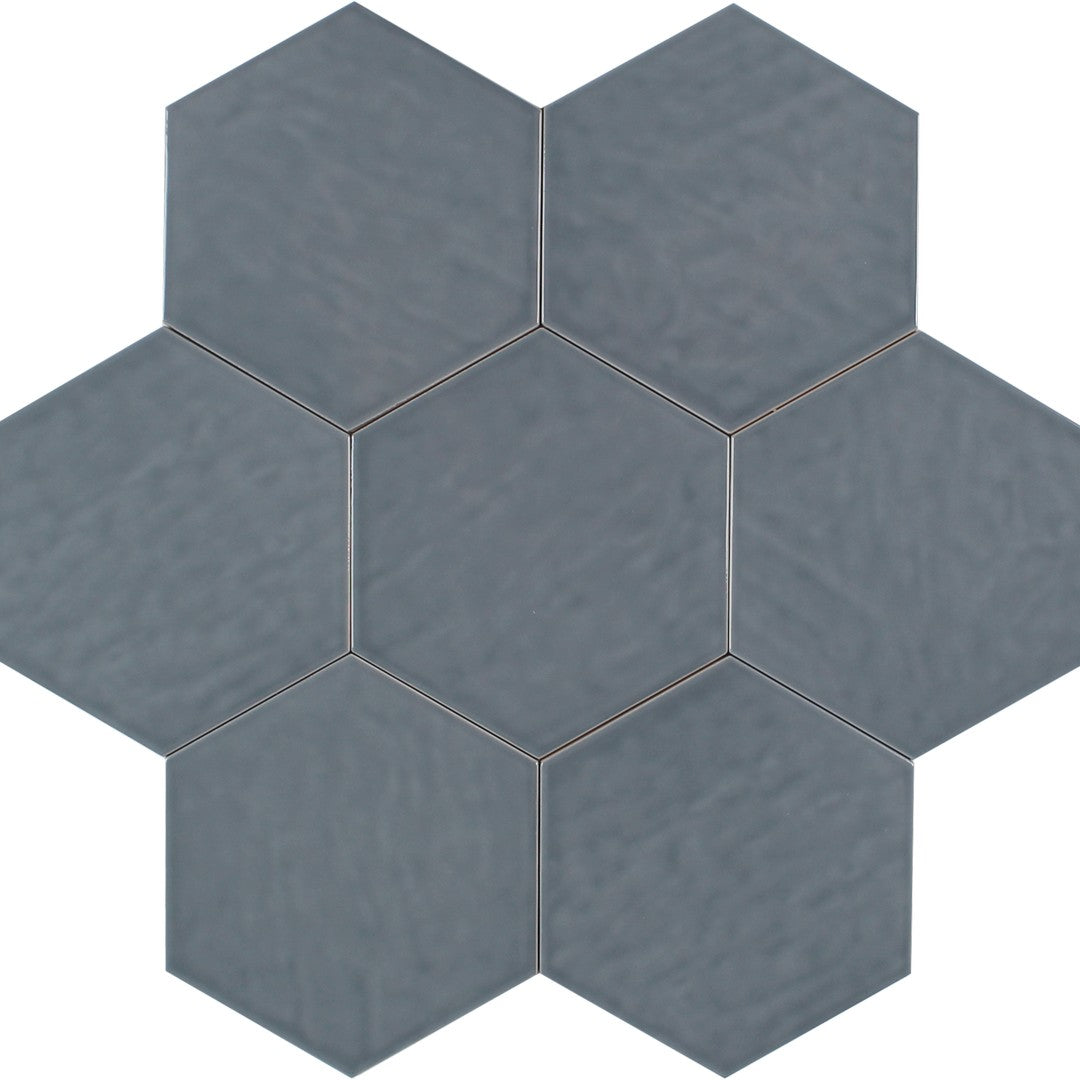 Tesoro 7" x 8" Albatross Hex Glossy Hexagon Ceramic Tile