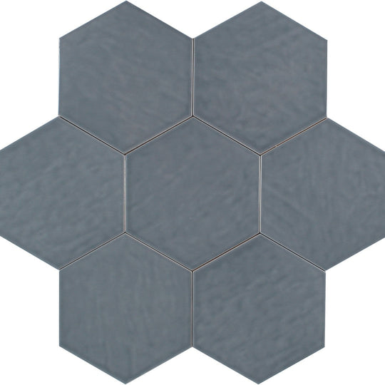 Tesoro 7" x 8" Albatross Hex Glossy Hexagon Ceramic Tile