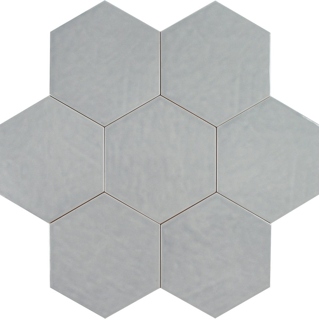 Tesoro 7" x 8" Albatross Hex Glossy Hexagon Ceramic Tile
