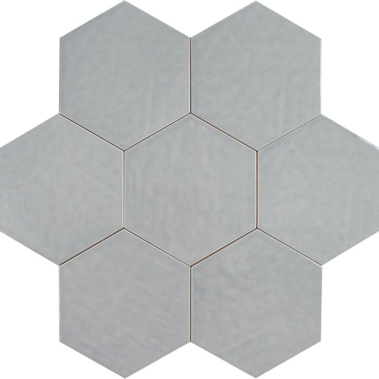 Tesoro 7" x 8" Albatross Hex Glossy Hexagon Ceramic Tile