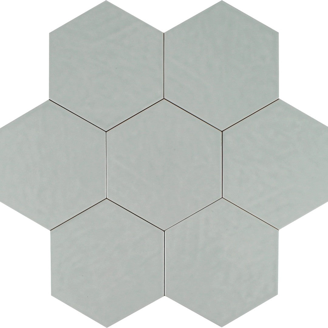 Tesoro 7" x 8" Albatross Hex Glossy Hexagon Ceramic Tile