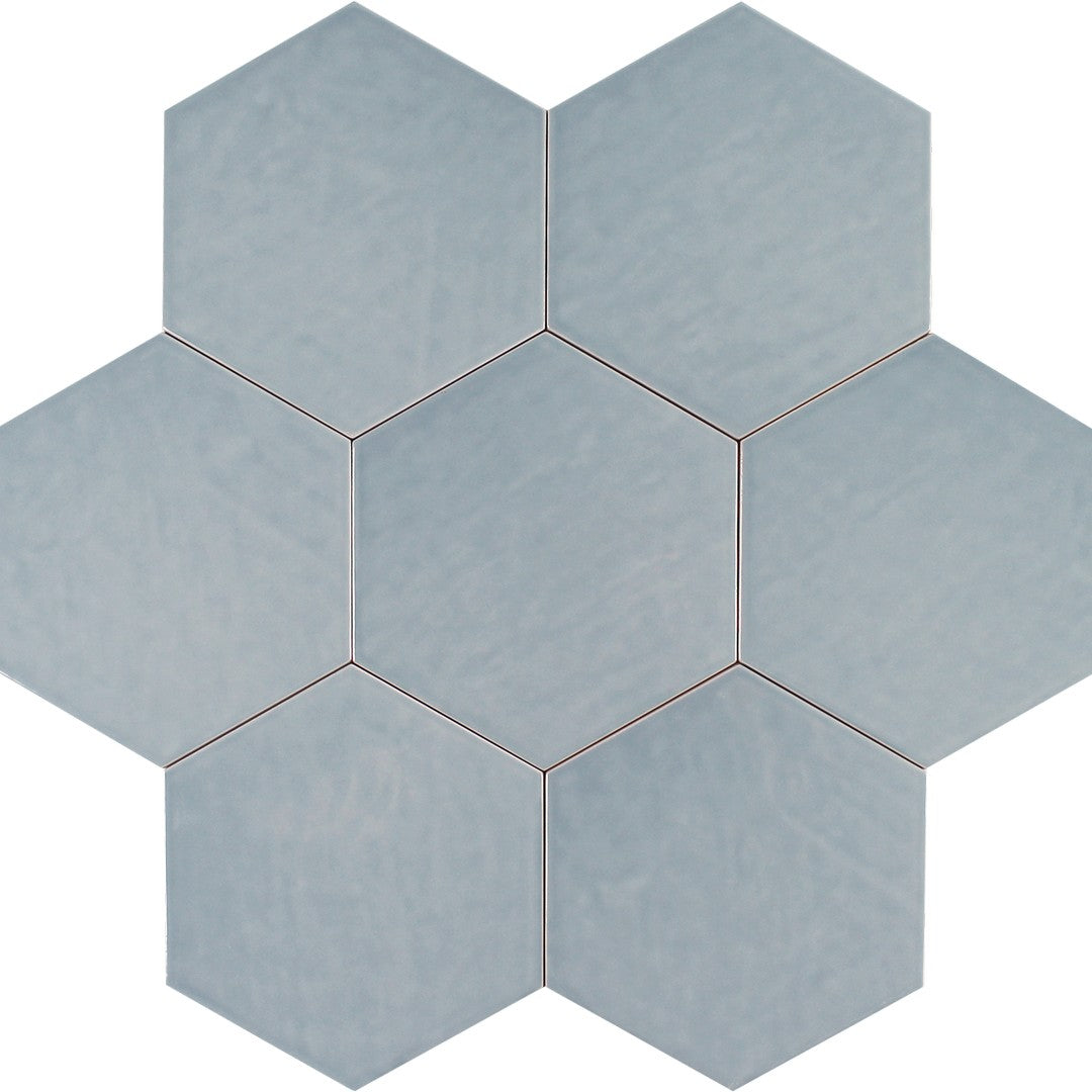 Tesoro 7" x 8" Albatross Hex Glossy Hexagon Ceramic Tile
