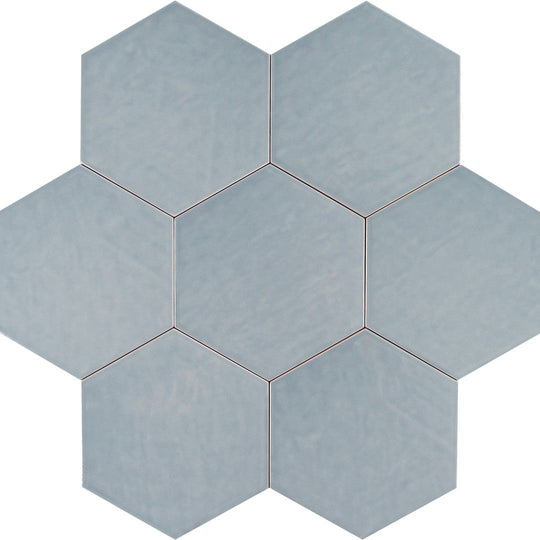 Tesoro 7" x 8" Albatross Hex Glossy Hexagon Ceramic Tile