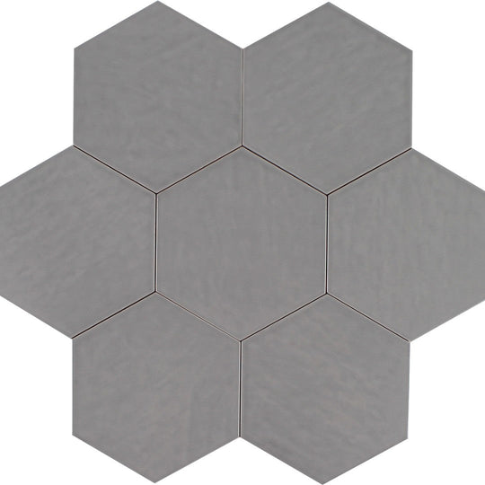 Tesoro 7" x 8" Albatross Hex Glossy Hexagon Deco Ceramic Tile