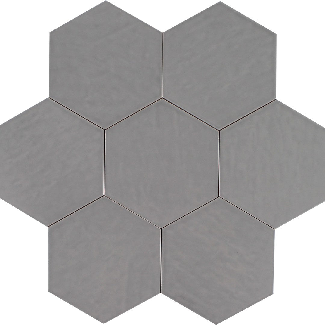 Tesoro 7" x 8" Albatross Hex Glossy Hexagon Ceramic Tile