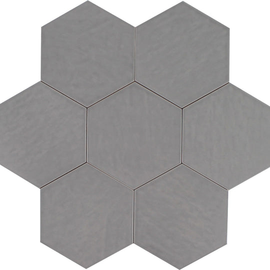 Tesoro 7" x 8" Albatross Hex Glossy Hexagon Ceramic Tile